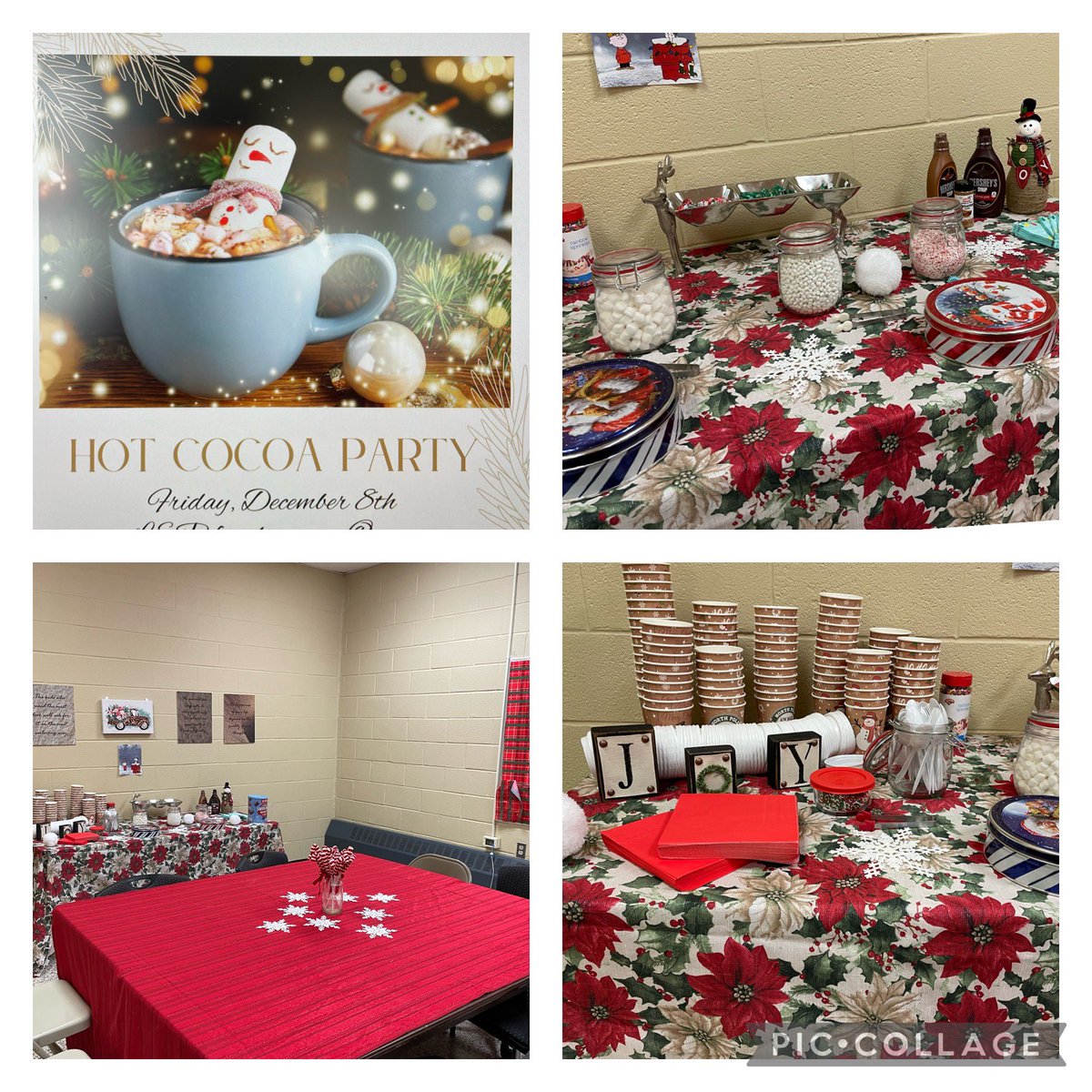 December in an elementary school can be rough on staff ! Trying to make it a little better. Hot cocoa bar was a success!