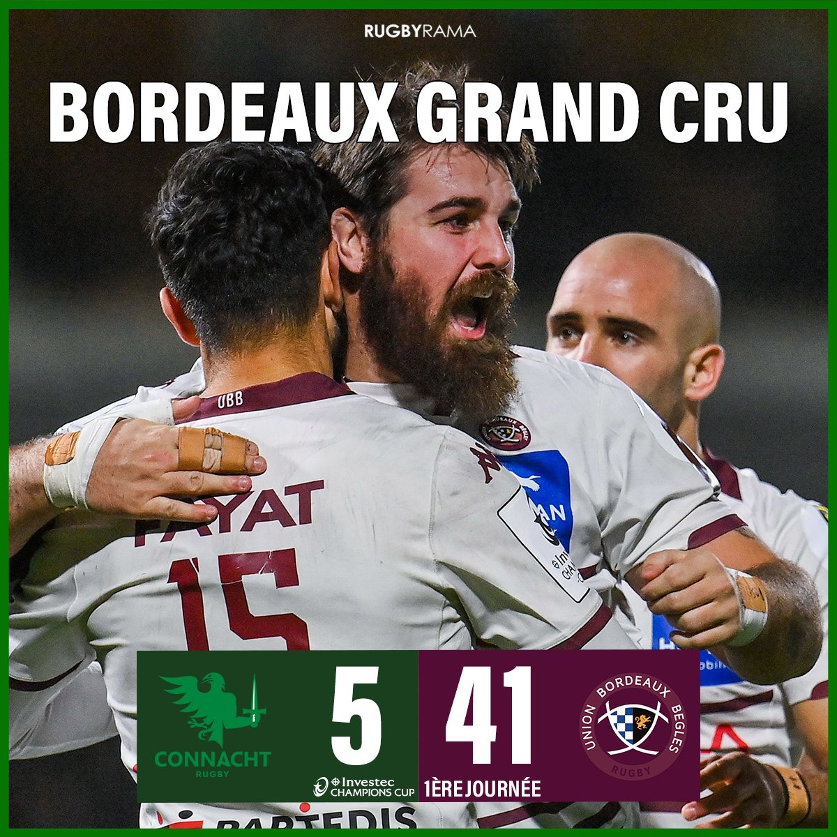 RugbyramaFR's tweet image. Bordeaux-Bègles fait le spectacle et pulvérise le Connacht en Irlande !

Le résumé &amp;gt; shorturl.at/mFQ69