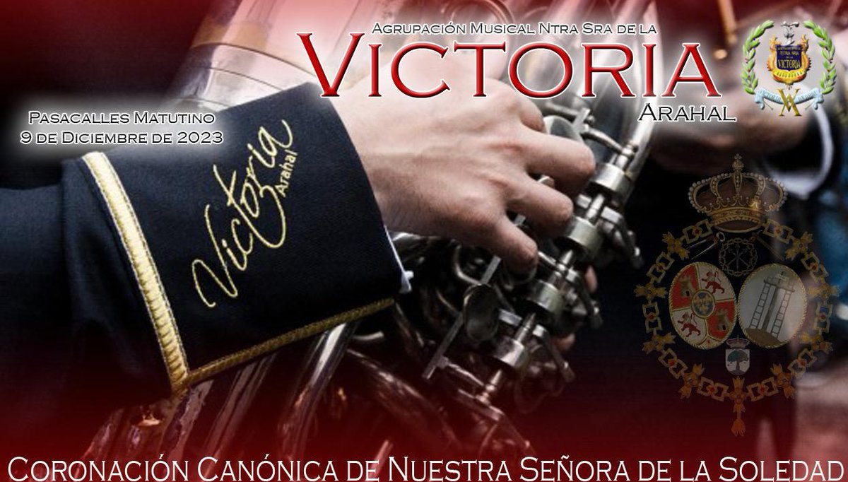 🔴 PASACALLES DE VÍSPERAS DEL SANTO ROSARIO VESPERTINO

Este sábado 9 de diciembre, la <a href="/AmVictoriarahal/">A.M Victoria Arahal</a> realizará el pasacalles anunciador del rosario vespertino extraordinario de Nuestra Señora de la Soledad Coronada.

#SoledadPuertaDelCielo