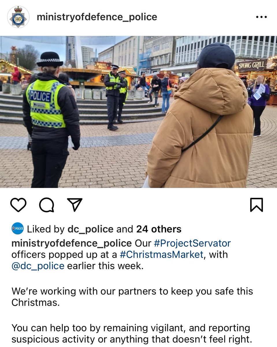 Great deployment with @MODPolice at the Plymouth Christmas Market this week. #ProjectServator Together We’ve Got It Covered