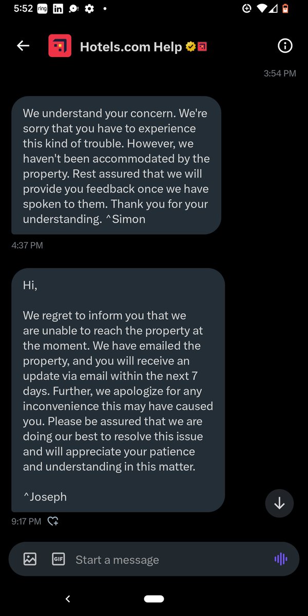 romerobryan's tweet photo. @hotelscomhelp Hi @hotelscomhelp I am still awaiting feedback from this ongoing investigation. I feel as if your team has left me in the lurch! 😵😵😵 Did you guys stop trying after 1 attempt to make contact with the property? Do you guys care about your customers? https://t.co/QPzqHKDO0C