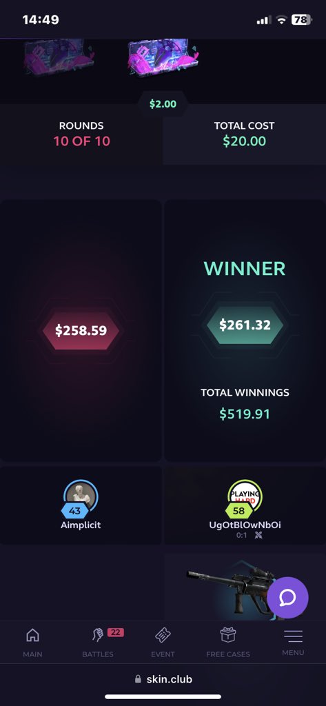 Aimplicit_'s tweet image. Ain’t no way I lost by $3 😭 @SparklesCSGOYT