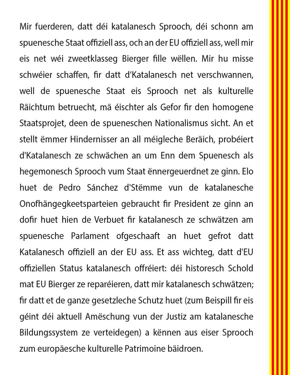 TimbalersPelCat's tweet image. 21/29
🇱🇺 LUXEMBURG
12-12-2023, Conseil d'Europe:
#SayYes #CatalanOfficialEU
D'Katalanen wëllen mat eiser Sprooch Bierger vun der EU ginn.
@Xavier_Bettel @gouv_lu @MFA_Lu @RPUE_LU