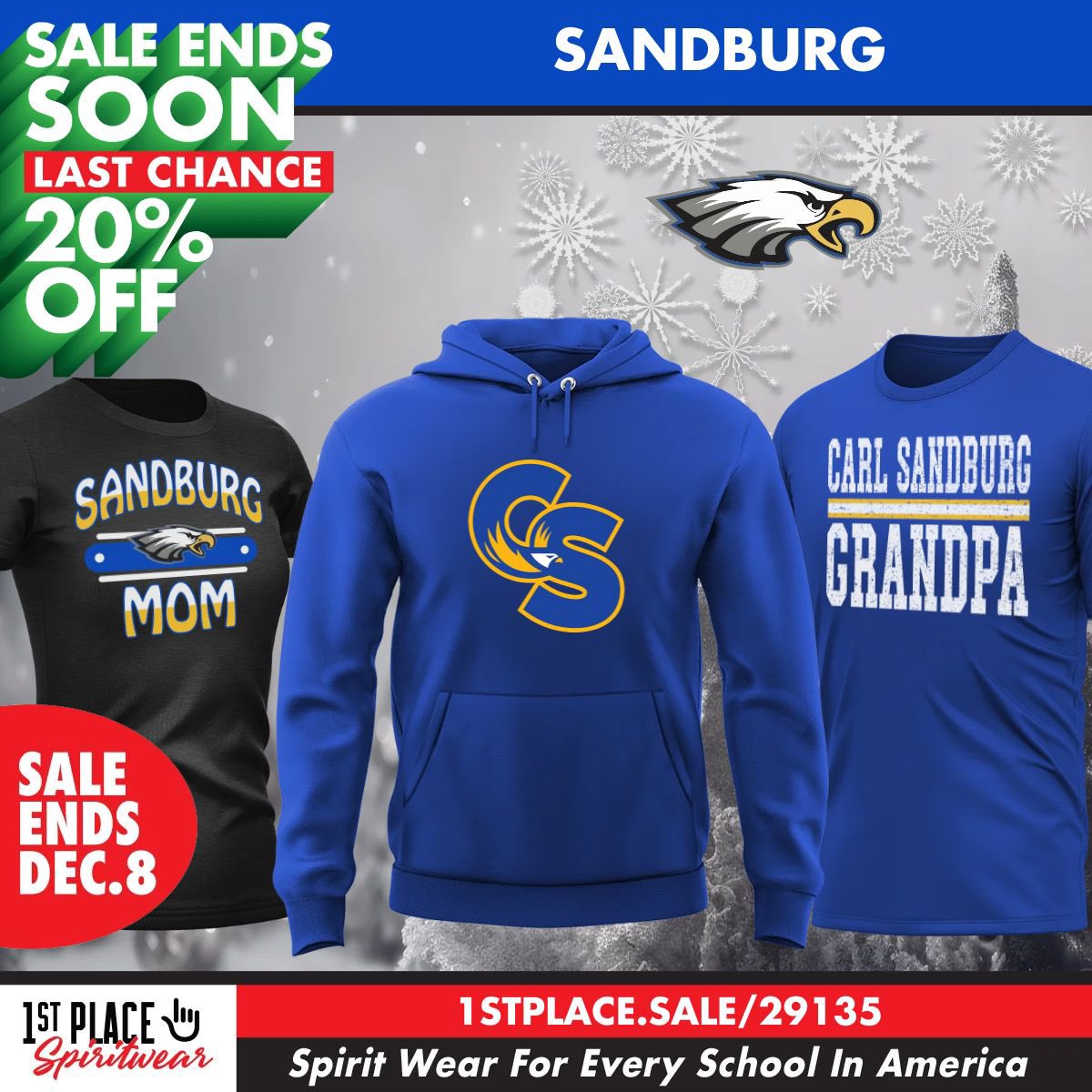 The Sandburg Holiday Sale ends at midnight! Find the perfect gift for everyone on your list - from parents to grandparents and beyond! Guaranteed delivery by Dec 23rd! Visit: 1stplace.sale/29135