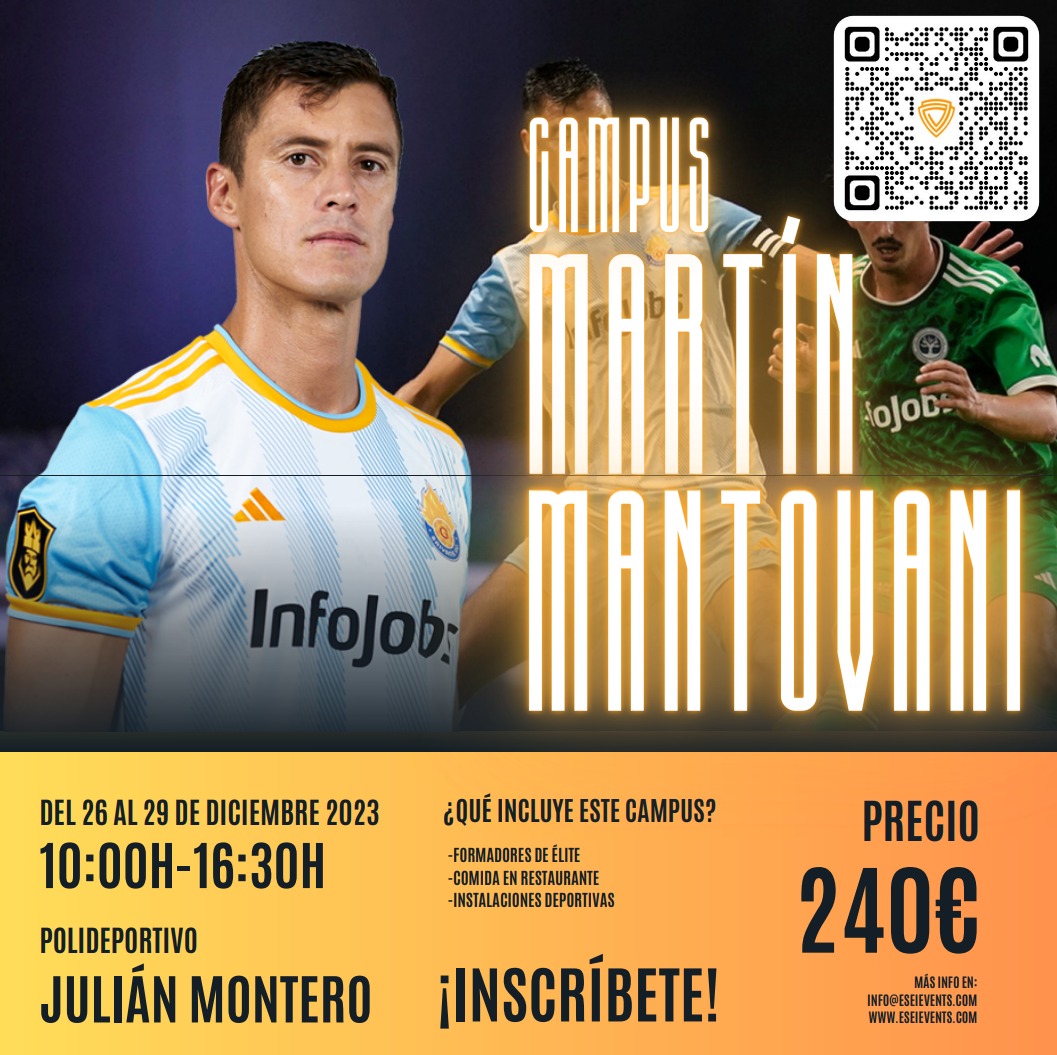 mantovanimartin's tweet photo. Hola amigos! Abierta la inscripción al Campus Martin Mantovani que se realizará en LEGANÉS (Polideportivo Julián Montero) los días 26-27-28 y 29 de diciembre.
Podéis inscribirse dando en el QR de la imagen ⤵️⤵️⤵️
 ¡Apurarse que el cupo es limitado!
Ante cualquier duda MD  ☺️ https://t.co/tI2gjP6yme