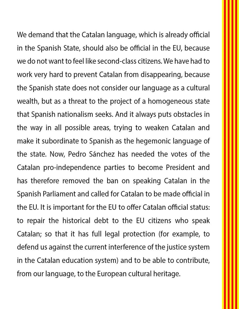 TimbalersPelCat's tweet image. 22/29
🇲🇹 MALTA
12-12-2023, Kunsill tal-Ewropa:
#SayYes #CatalanOfficialEU
Aħna l-Katalani rridu nkunu ċittadini tal-UE bil-lingwa tagħna stess.
We Catalans want to be EU citizens with our own language.
@RobertAbela_MT @MaltaGov @MinisterIanBorg @MaltainEU