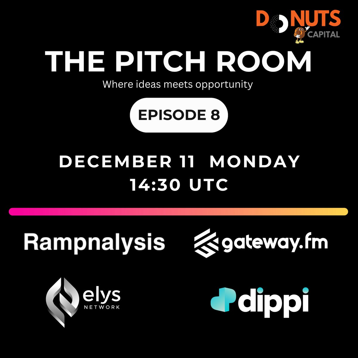 donuts_capital's tweet photo. 🌟 Get ready for an epic showdown of ideas in Episode #8 of #PitchRoom! 🚀 Witness groundbreaking pitches and thrilling discussions that'll leave you inspired. Don't miss the chance to be part of the innovation journey! 

 #PitchRoom #demoday https://t.co/d1IRUuwrKs