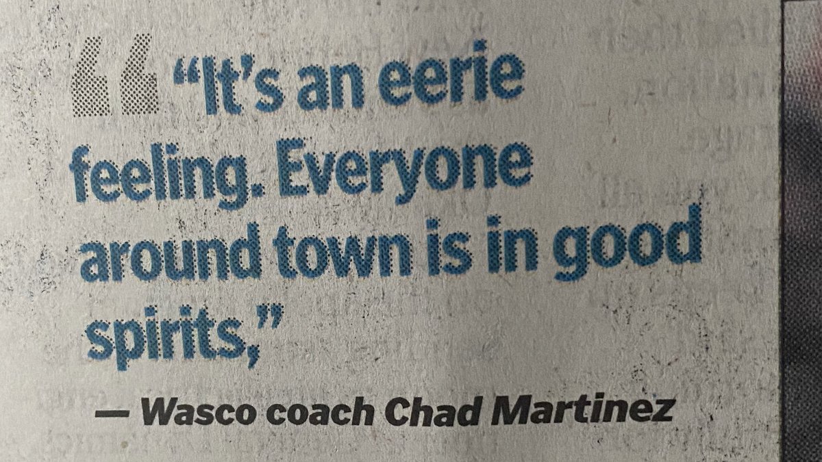 bakopaper's tweet photo. “….which—needless to say—is a foreign concept in Wasco.”

#wasco #wascotigers #kerncounty #newspaper #bakopaper https://t.co/8zsldoOTZh