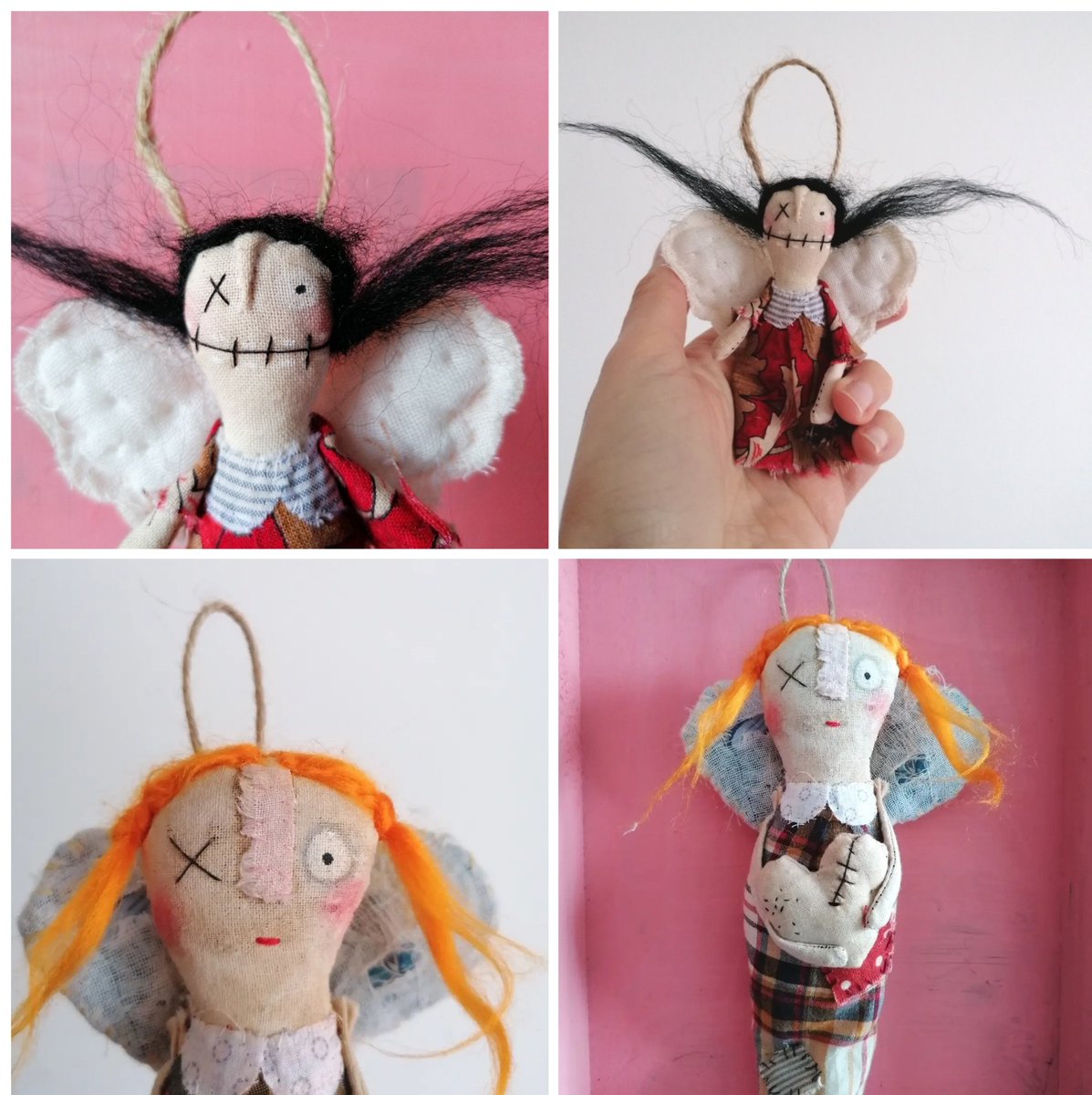 Two fairies ✨✨ Perfectly imperfect and delightfully odd, perfect presents for the lovers of handmade crazy things. littlebirdofparadise.bigcartel.com #mhhsbd #CraftBizParty #Christmas