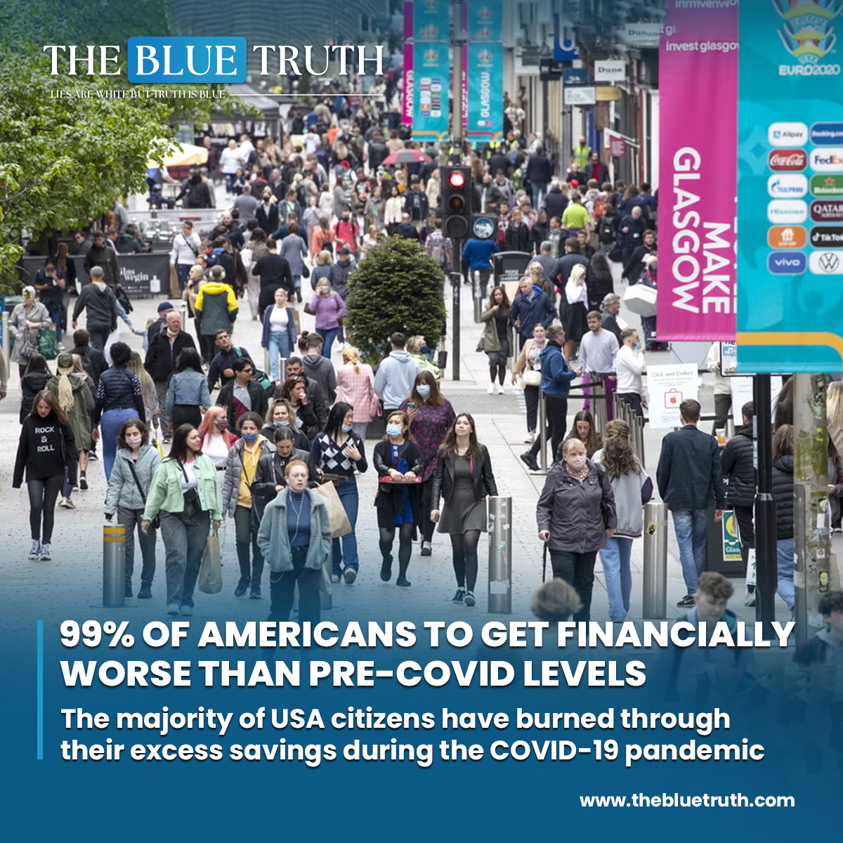 99% of Americans to get financially worse than pre-Covid levels.
The majority of USA citizens have burned through their excess savings during the COVID-19 pandemic.

#FinancialStrain #SavingsDepletion #EconomicImpact #PandemicRecovery #InflationConcerns #tbt #TheBlueTruth