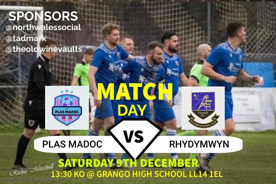 Rhydymwynfc2023's tweet photo. Tomorrow we are on our travels as we make the way to Wrexham where we will face @PlasMadocFC in the final group match of the @WalesEast Mike Beech Cup 

The lads will be hoping to keep the run of good form going 

#UpTheRhyd 🔵 https://t.co/nWrypHVWWJ