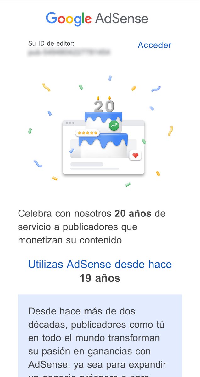 _cyptotea_'s tweet photo. 19 años utilizando Google Adsense! 
Infinitas gracias por permitirme crear una empresa, desarrollarla y mantenerla durante tantos años!! 
Gracias a todos los oficiales de cuenta que tuve en todos estos años @brachas @juliangenoud Tomas, Fiorentina, Karina, Matthew, entre otros!
Felicitaciones Google Adsense por los 20 años!! @AdSense @googleargentina @Google 👏🏻👏🏻👏🏻