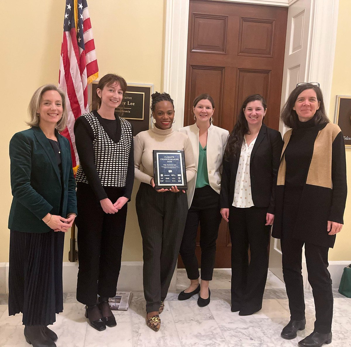 RepSummerLee's tweet photo. I grew up in + came to Congress to represent a community whose air and water have been polluted for decades without accountability.
Iβm so honored to receive @actonclimateUSβs Climate Change-maker award β and so glad to fight side-by-side with you for true environmental justice. https://t.co/nwGNksdFoD