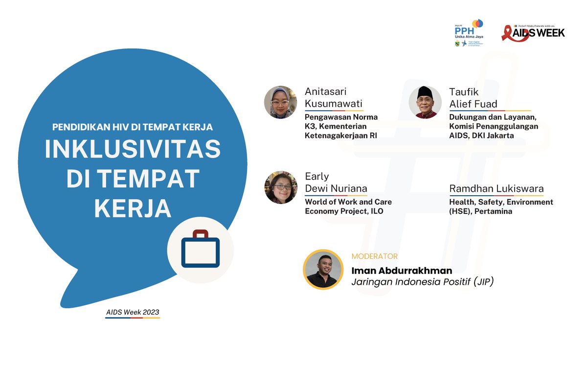 What We Talk About when We Talk About HIV AIDS in workplace? Simak bagaimana lintas sektor bisa membuat inklusivitas di tempat kerja untuk orang dengan HIV. Diskusi sekarang s.id/aids-week
