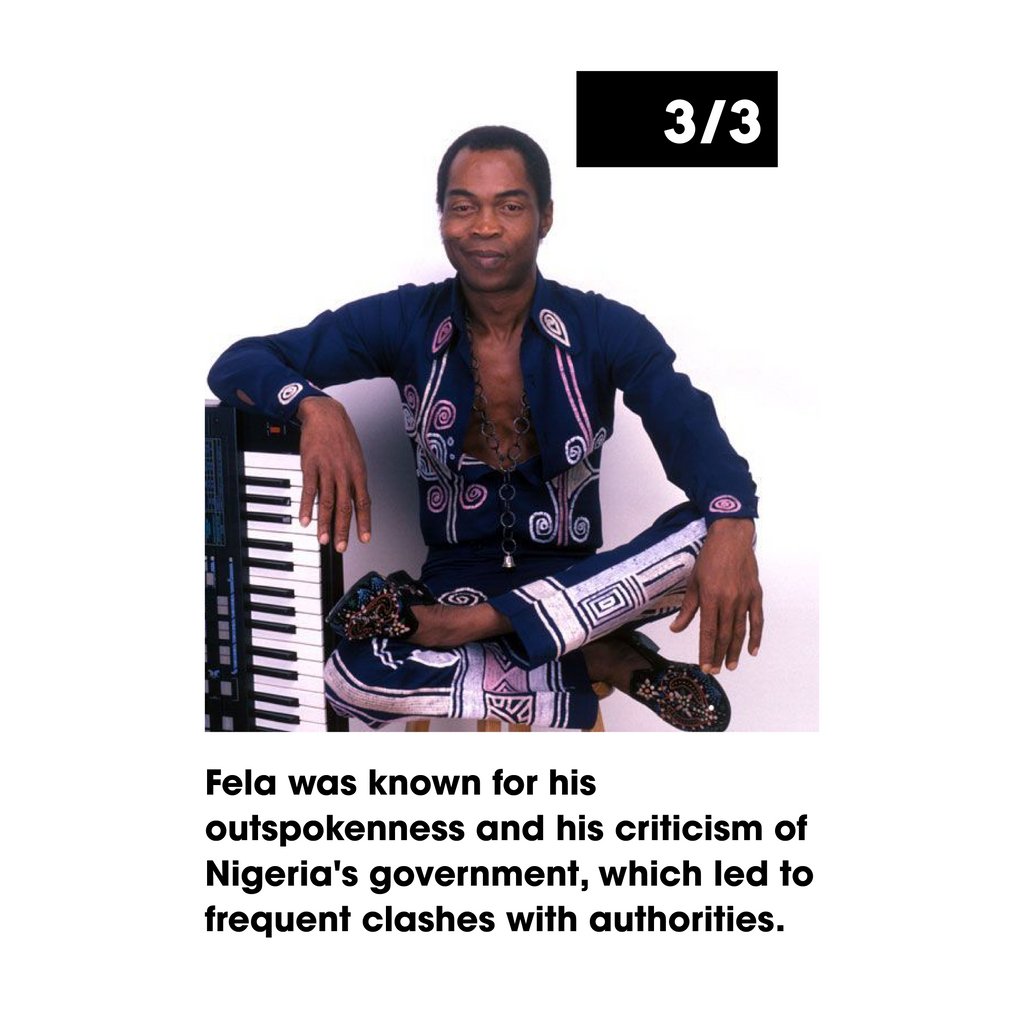 Fela Kuti was a Nigerian musician and activist, born on October 15, 1938. He is widely regarded as one of Africa's greatest musicians and was the pioneer of the Afrobeat  He used music as a weapon against oppression.

The more you know, the better you play #TradingRaces