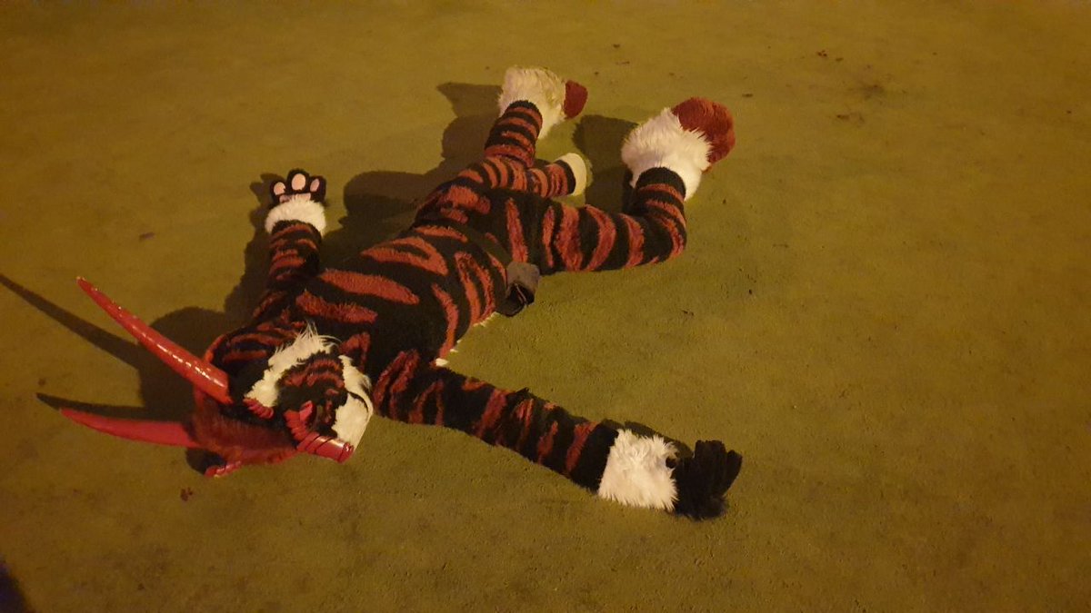 Sometimes when you fell down you need to take rest. #FursuitFriday #FursuitsFriday