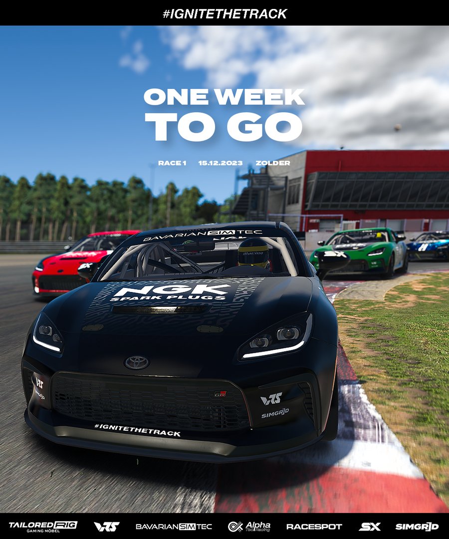 sim_grid's tweet photo. There's just one week to go until the third season of the NGK &amp; NTK Esports Cup kicks off! 🔥 

Get signed up 👇

https://t.co/jnrKEdkOAi 

#iRacing #esports #SimRacing #IgniteTheTrack https://t.co/cfTh5aNJnR
