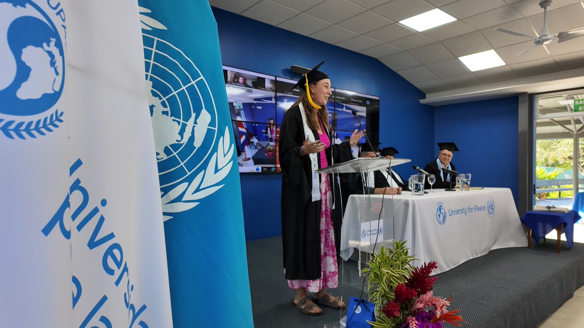 UPEACE's tweet photo. Celebrating the graduation of the latest batch of #UPEACERS from our Natural Resources and Sustainable Development program with @AmericanU 🎓 Congratulations to the NRSD Class of 2023 on this extraordinary achievement! 🌿🌍 https://t.co/9yKlJhFN0U