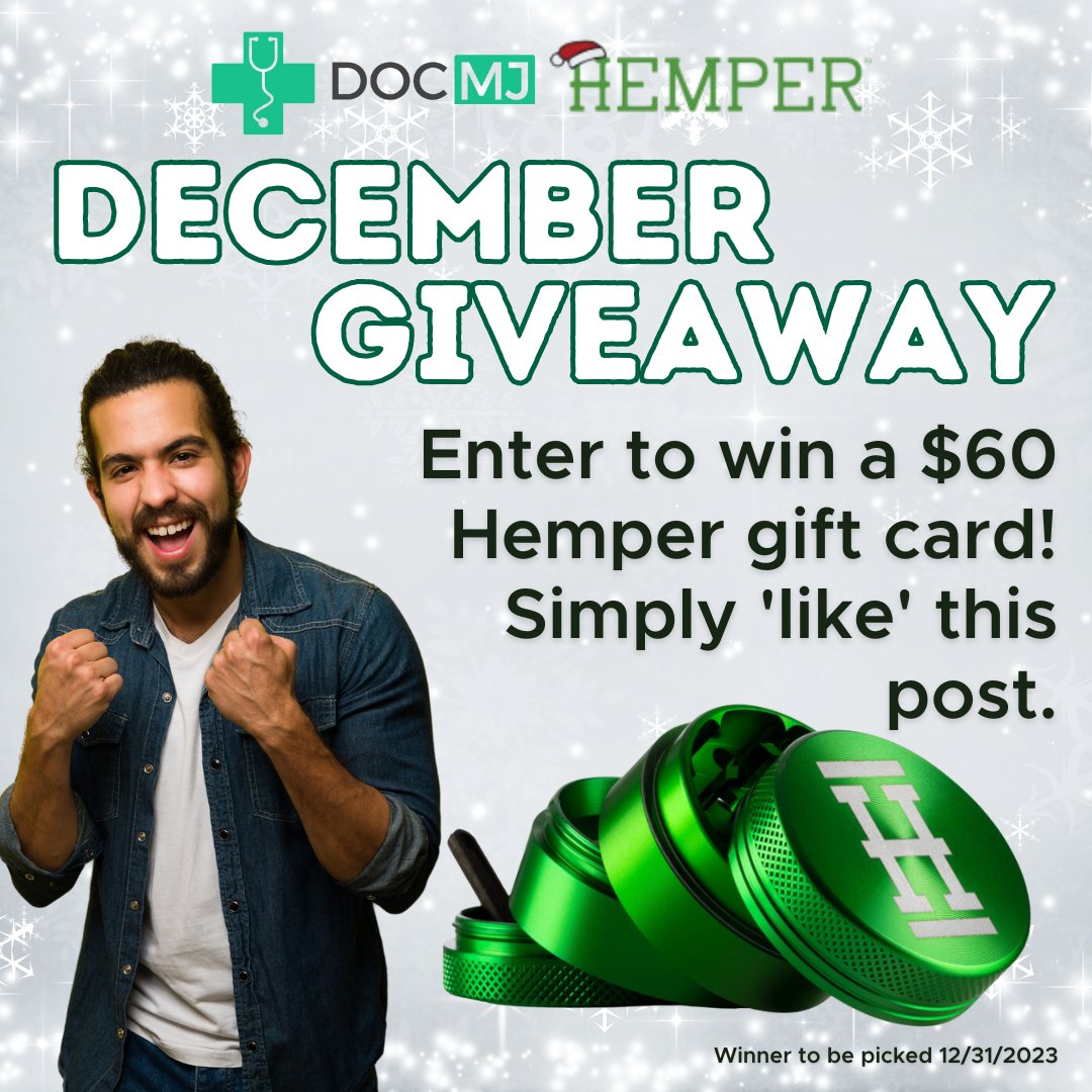 DocMJPatients's tweet photo. ⛄️ Sparkle up your holidays! Enter to win a $60 e-gift card to https://t.co/fwNc1rilJr in our December #giveaway! 

Just 'like' this post and you're in the race. Winner announced on December 31st! ✨❄️

#HemperGiftcard #DocMJ https://t.co/rbIxmr5sJL