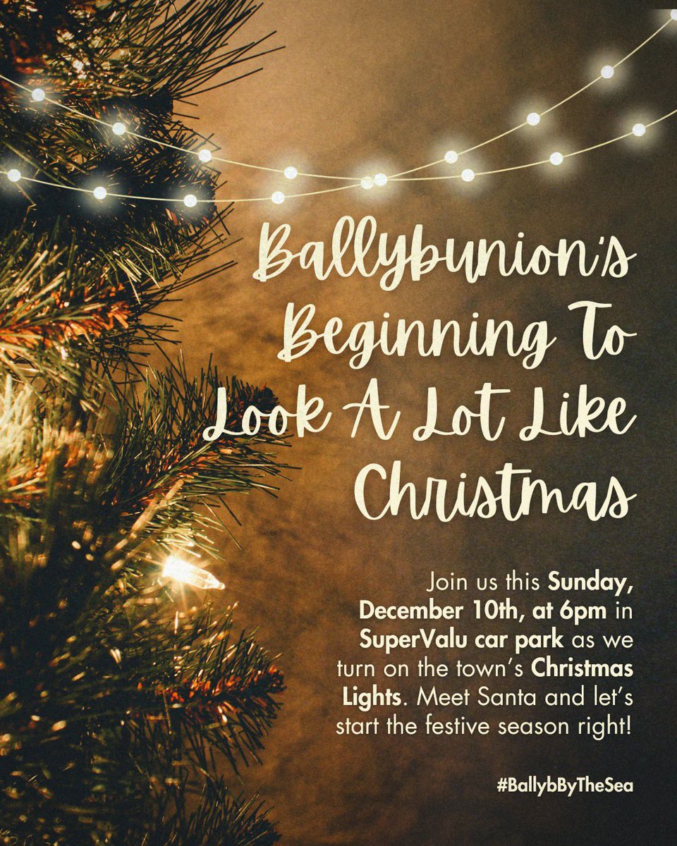 We are so excited to invite one &amp; all to join us this Sunday at 6pm in Super Valu car park as we turn on Ballybunion’s Christmas Lights with a special visit from the main man himself 🎅🏼 

Bring the little ones and last start this magical season together. 🎄🤶🏼 #ballybbythesea