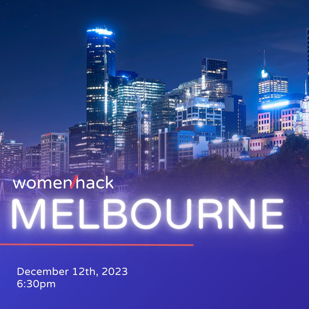 womenhack's tweet photo. Melbourne's tech enthusiasts, get ready for a virtual gathering on 12th December at 6:30 PM! 🌐 Connect with top industry professionals and explore exciting career paths. #WomenHackMelbourne #VirtualEvent https://t.co/16ZgCNDXMQ