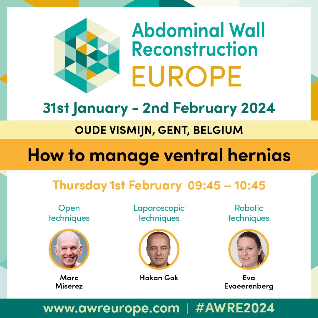 ✨ I will speak at #AWRE2024. #HerniaConference Endorsed by the EHS. 

➡️ awreurope.com 

#VHR #AWR #HerniaSurgery #AWSurgery #HerniaFriends #IamEHS