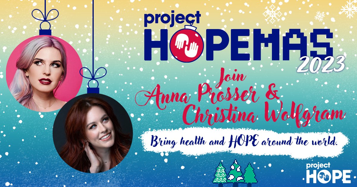 We're thrilled that @AnnaProsser and @itsthecwolf have returned for another #Hopemas! They will be streaming to support people facing disasters, conflicts and health crises around the world. Be sure to catch their stream Dec 11 at 12pm PST at tiltify.com/@annaprosser/p….