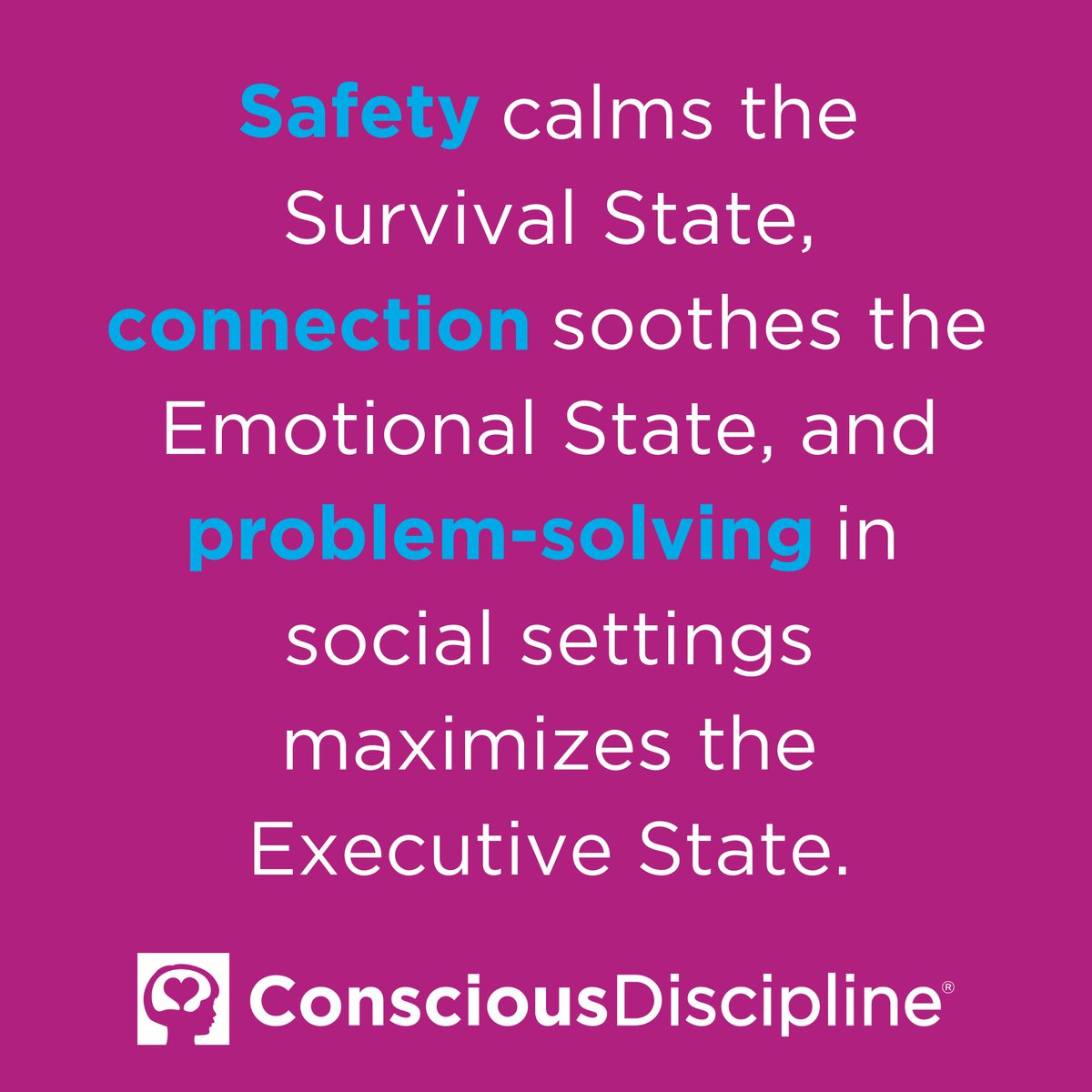 Conscious Discipline empowers us to be conscious of brain-body states in ourselves and children. It then provides us with the practical skills we need to manage our thoughts, feeling and actions. 

Continue learning more here: consciousdiscipline.com/methodology/br…