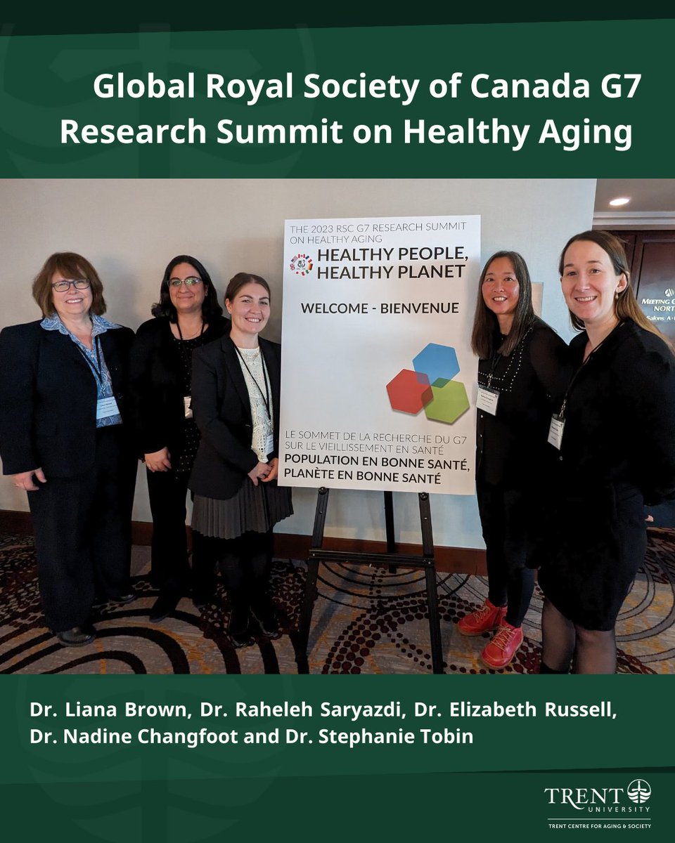 "Our involvement in the G7 Summit allowed us to share our research which is aligned with TCAS’ mission to make a meaningful impact on the future of aging focused healthcare in Canada," said Dr. Elizabeth Russell, director of TCAS.
Read more: trentu.ca/news/story/385…