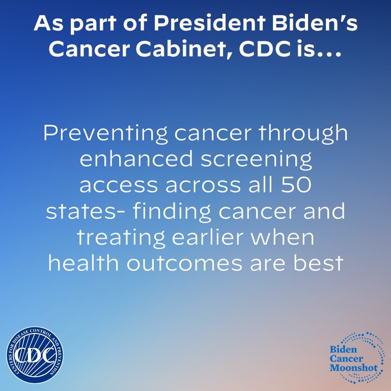 This year, we committed to increase cervical cancer screening for those who've never been screened as part of the #BidenCancerMoonshot’s mission to end cancer as we know it. bit.ly/3L76nQb