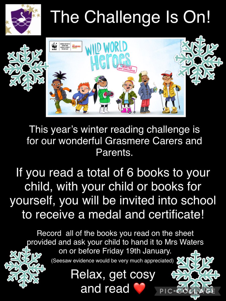 The challenge has been set, your children are ready to encourage you all to read over winter! We look forward to seeing you <a href="/GrasmereAcademy/">Grasmere Academy</a> for your own golden book assembly at the end of January 2024!  <a href="/NorthTyneLibs/">North Tyneside Libraries</a> <a href="/uksla/">School Library Association (SLA)</a> <a href="/NorthTyneSLS/">North Tyneside SLS</a> <a href="/NTynesideTRG/">North Tyneside TRG</a>