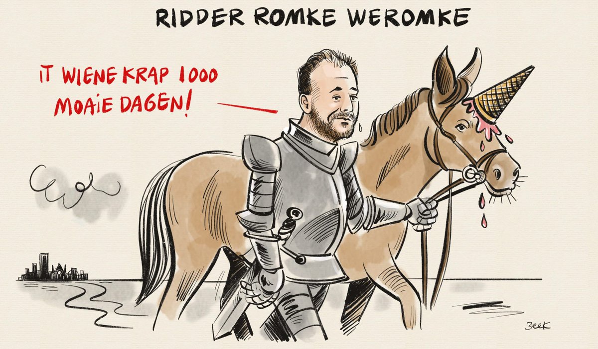ItPolytburo's tweet photo. De cartoon fan @GercovanBeek mei @RomkeDeJong fan @D66 oer syn weromkear út polityk De Haach @OmropFryslan https://t.co/x2Vaw7UgZh