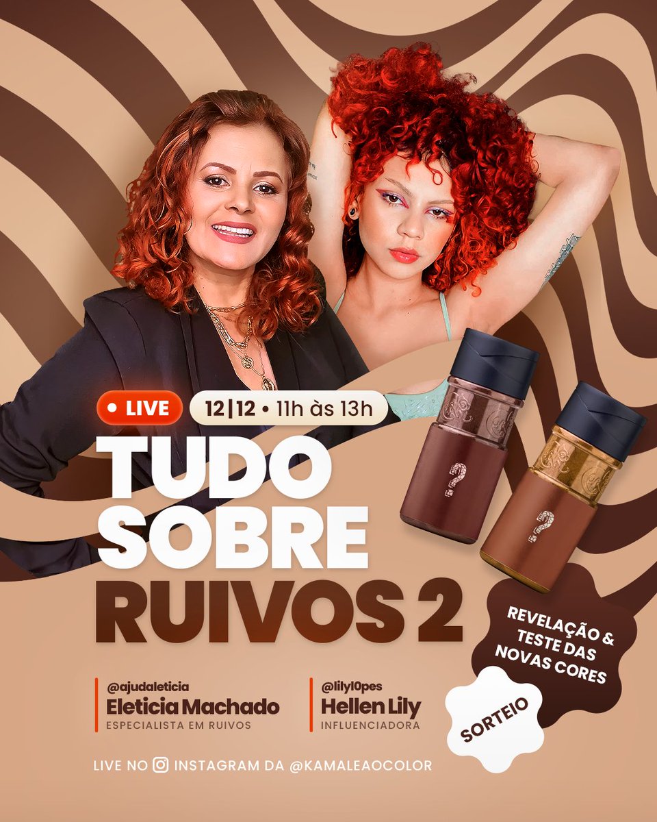 TUDO SOBRE RUIVOS 2 🙌🏻🧡🤎 Terça dia 12/12 às 11H tem live especial para vocês! Essa você não vai perder né?! NÃO PERCAM!!!! 🧡🤎
Apresentação: @ajudaleticia e <a href="/lilyl0pes/">Hellen Lilian</a>

#live #kamaleaocolor