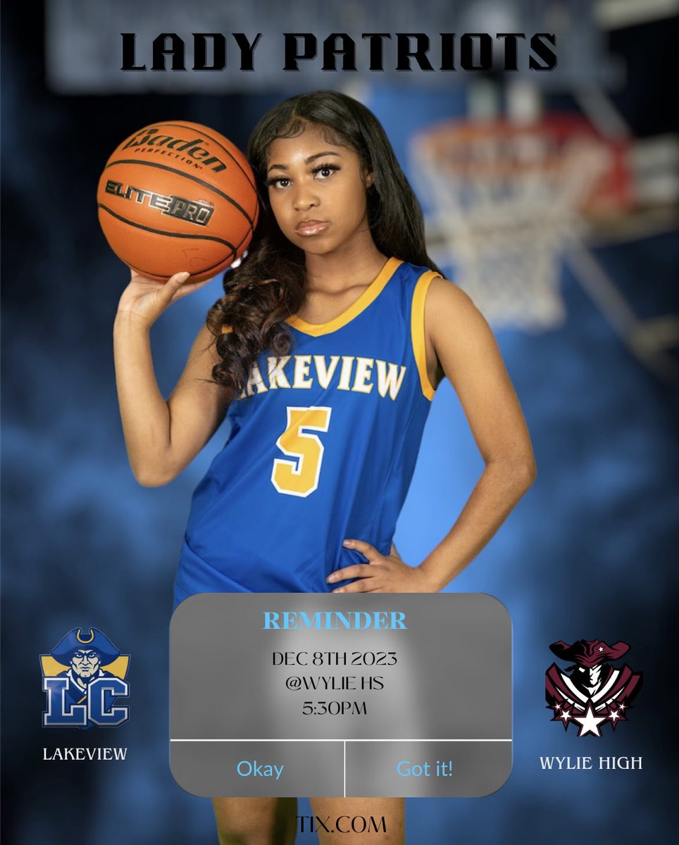 GAME DAY!! Come out and support our Lady Patriots Varsity basketball team as we put in work against Wylie High School <a href="/Wylie/">ᅟ</a>! 🏀 #WEBLEEDBLUE
