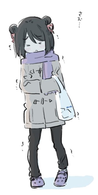「holding purple scarf」 illustration images(Latest)