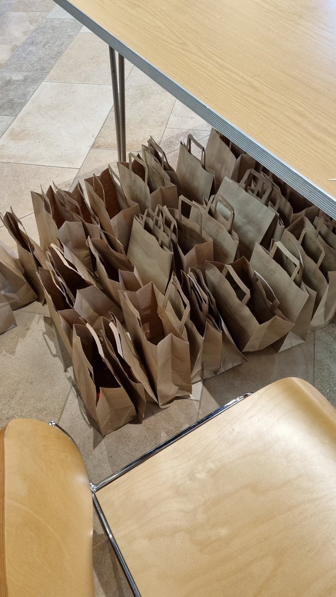 200 christingle bags made up for <a href="/LeicsCathedral/">Leicester Cathedral</a> christingle tomorrow at 3pm.  With  a giant walking christingle too