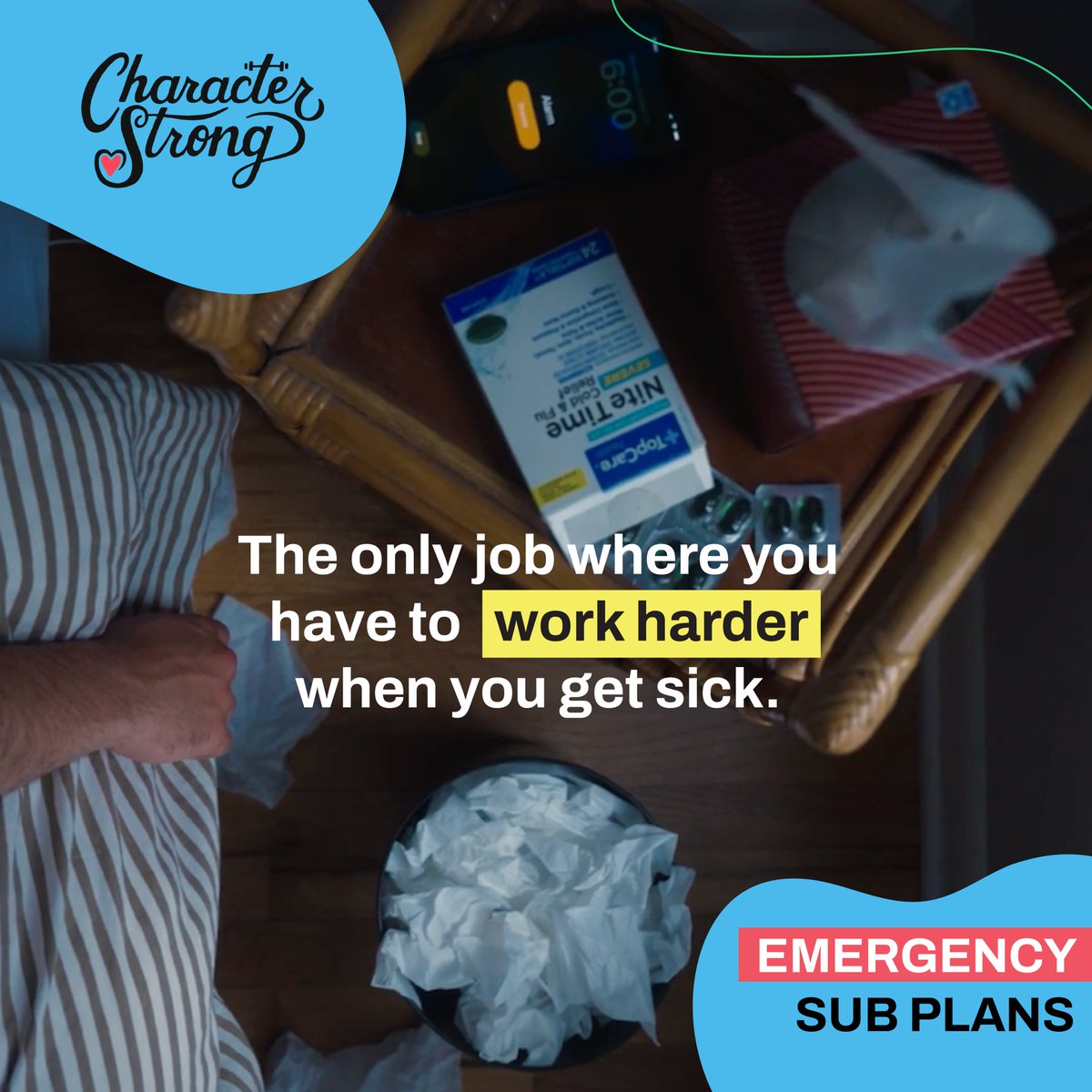 We are giving you the gift of Emergency Sub Plans this holiday (cold and flu) season. 😂 These are sub plans for every age group, Pre-K through 12th grade, and are available in English and Spanish. 💚 Check them out here: characterstrong.com/emergencysubpl…