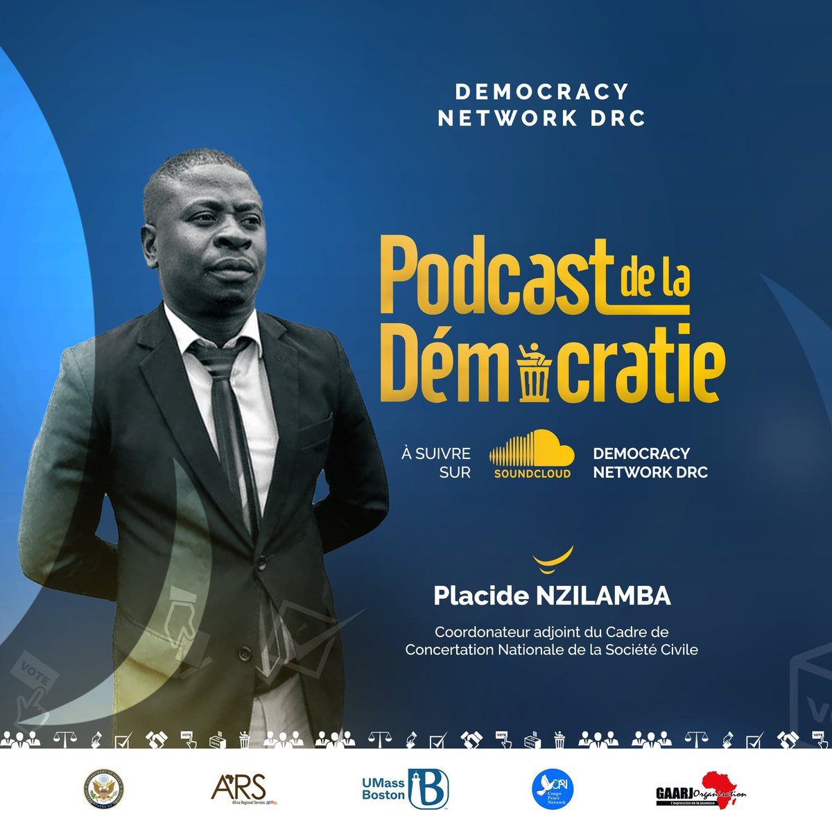DemnetDRC's tweet photo. Nouvelle Publication 🎙️🎧

🎙️Le 6 ème numéro du podcast de la démocratie est là!

👉🏾 Placide Nzilamba, coordonnateur adjoint du cadre de concertation nationale de la société civile en RDC.
👉🏾 Écouter et partager le podcast disponible ici ⤵️ 
https://t.co/P72UHGS0TU https://t.co/x3FZ6Z9mgf