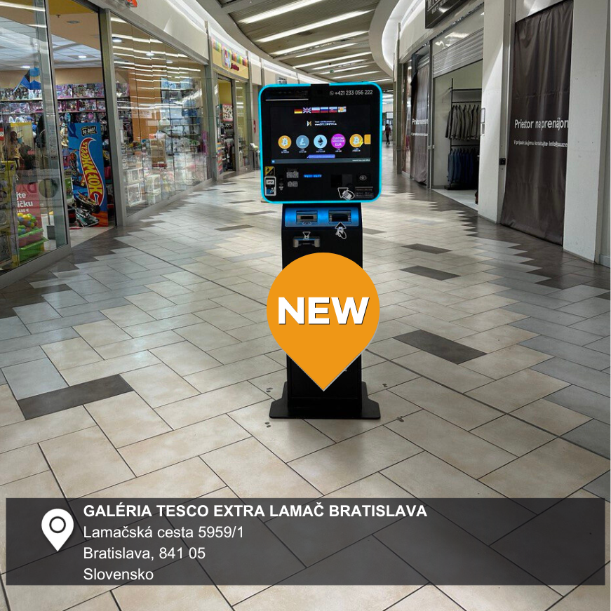 bitcoinmat_sk's tweet photo. 👉 BRATISLAVA LAMAČ sa môže tešiť novému obojsmernému ATM v Gelérii Tesco Extra ⬅️
👉 BITCOIN LIGHTNING spustený v každom ATM! 🔥
#bitcoinatm #bitcoin #bitcoinmat #crypto #atm #investovanie #invest #money #litecoin #cardano #xrp #ada #ripple #dogecoin #clo #callisto https://t.co/VnojoWrFsi