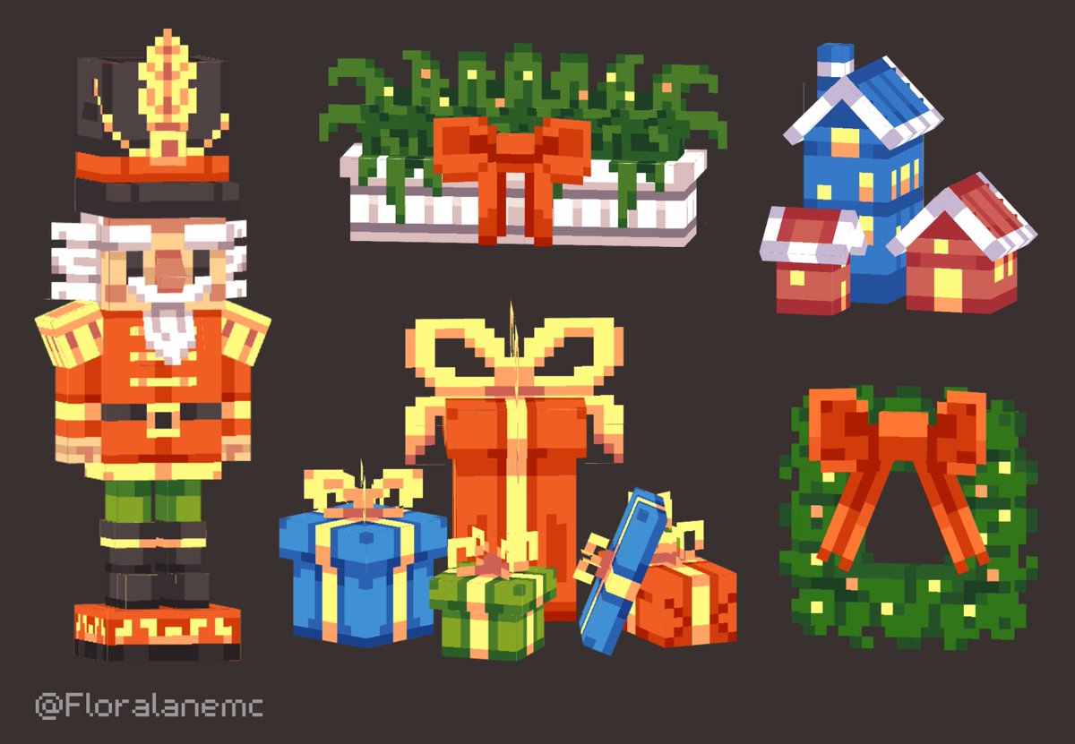 Winter Festival Furniture for <a href="/PlayHideaway/">Hideaway 🍍</a>
#minecraft #lowpoly #pixelart #blockbench