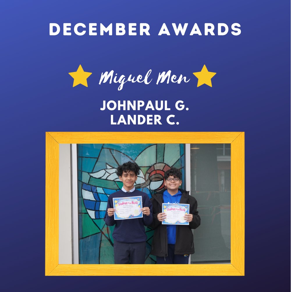 Congratulations to this week's Miguel Men!