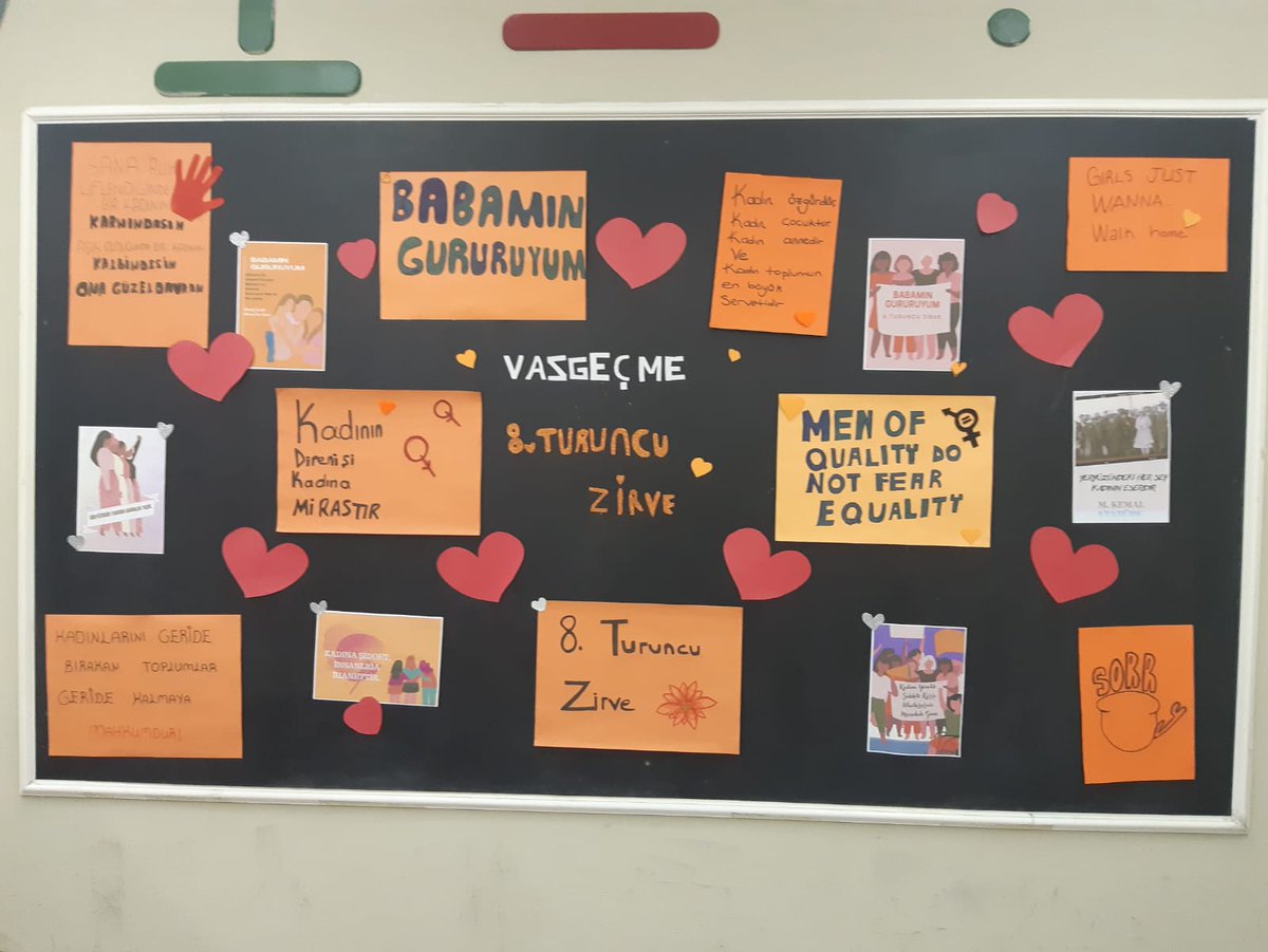fen_cemil's tweet photo. UNFPA Cinsiyet Eşitliği Programı kapsamında İzmir Dokuz Eylül Üniversitesi 8. Turuncu Zirvesine  katılım sağlayacağız. Öğrencilerimiz ve öğretmenlerimiz çalışmalarını hazırladılar.
#KadınaŞiddeteHayır
#BabamınGururuyum 
@mehmetyigitmem 
@muratbalta06 
@elazigmem 
@OBirtekocak https://t.co/DNKlcrUMmw