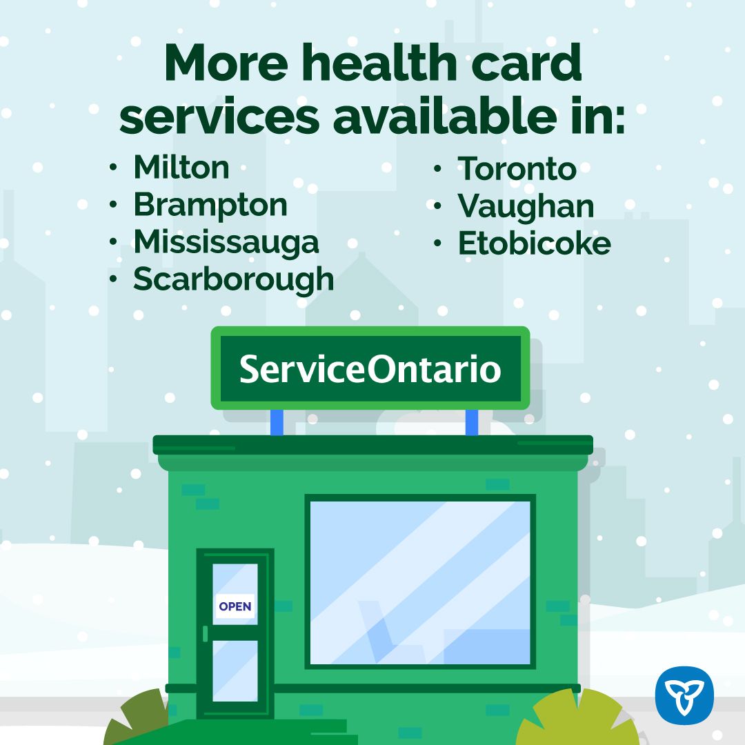 In-person health card services for work permit holders and their family members are now available at more ServiceOntario centres across the GTA! Visit Ontario.ca/appointment to book at a centre near you.