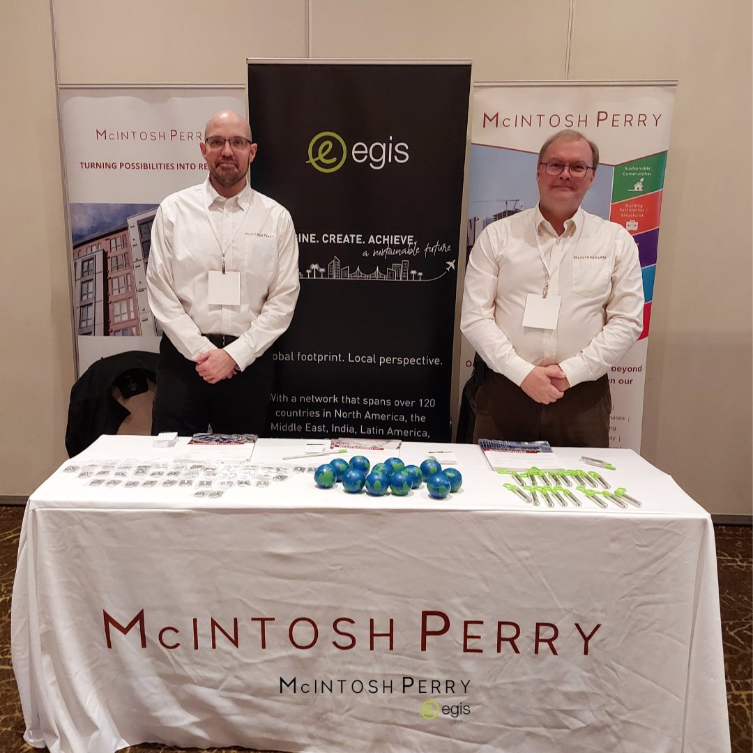 Egis_Canada's tweet photo. Jon Juffs and Gregory Devine from McIntosh Perry enjoyed meeting #Condo property managers in person at the ACMO Luncheon and talking about our new name Egis!

#luncheon #mcintoshperry #turningpossibilitiesintoreality #impactthefuture https://t.co/MjcK7l6OFp