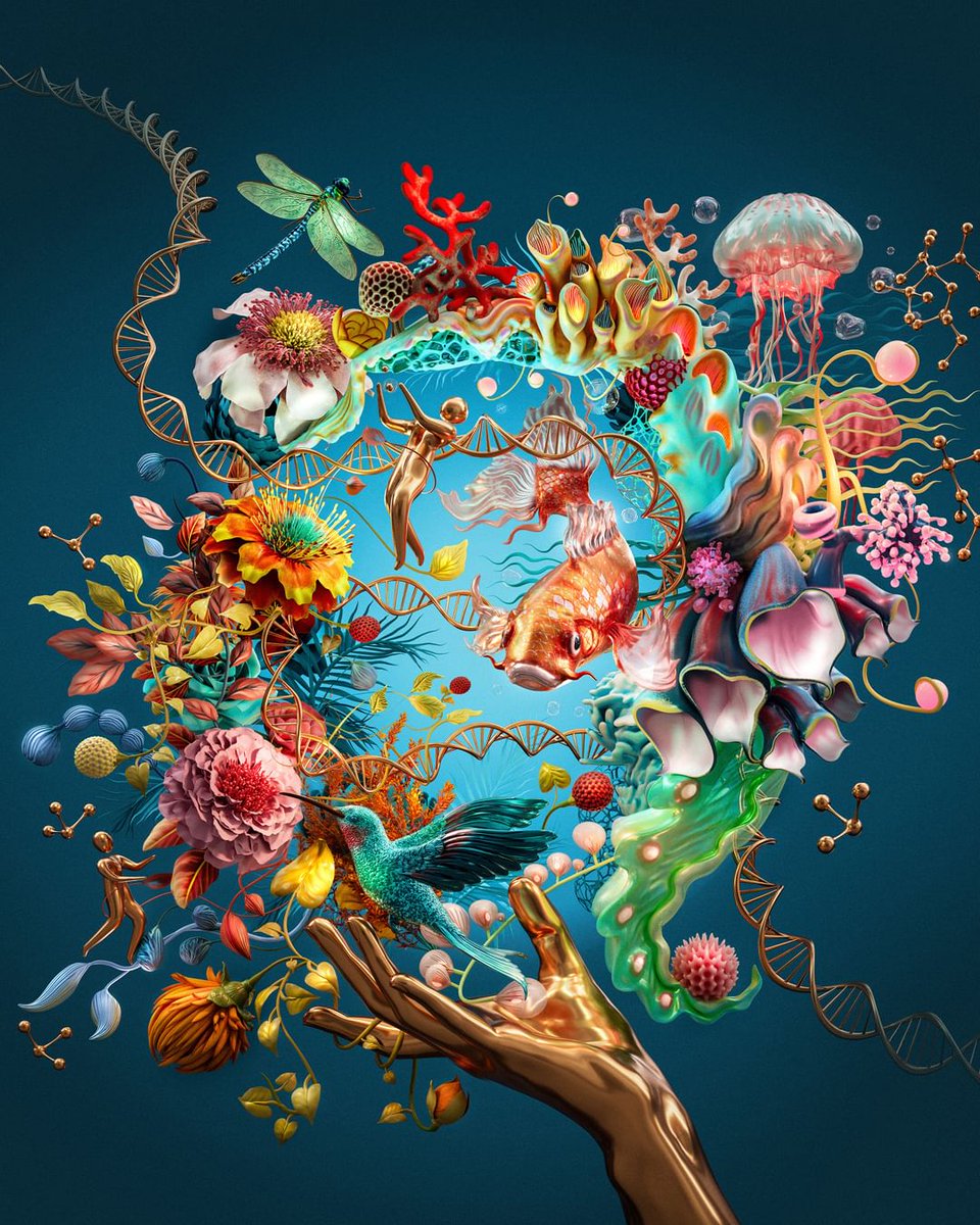 Lisa Sheehan (<a href="/Lisa_R_sheehan/">Lisa Sheehan</a>) clearly had fun creating this image celebrating 70 years of DNA progress for <a href="/thermofisher/">Thermo Fisher</a>  Scientific! 🌊

See more of Lisa's fun 3D dimensional art style at theispot.com/lsheehan.

Rep: <a href="/debutart/">début art</a>