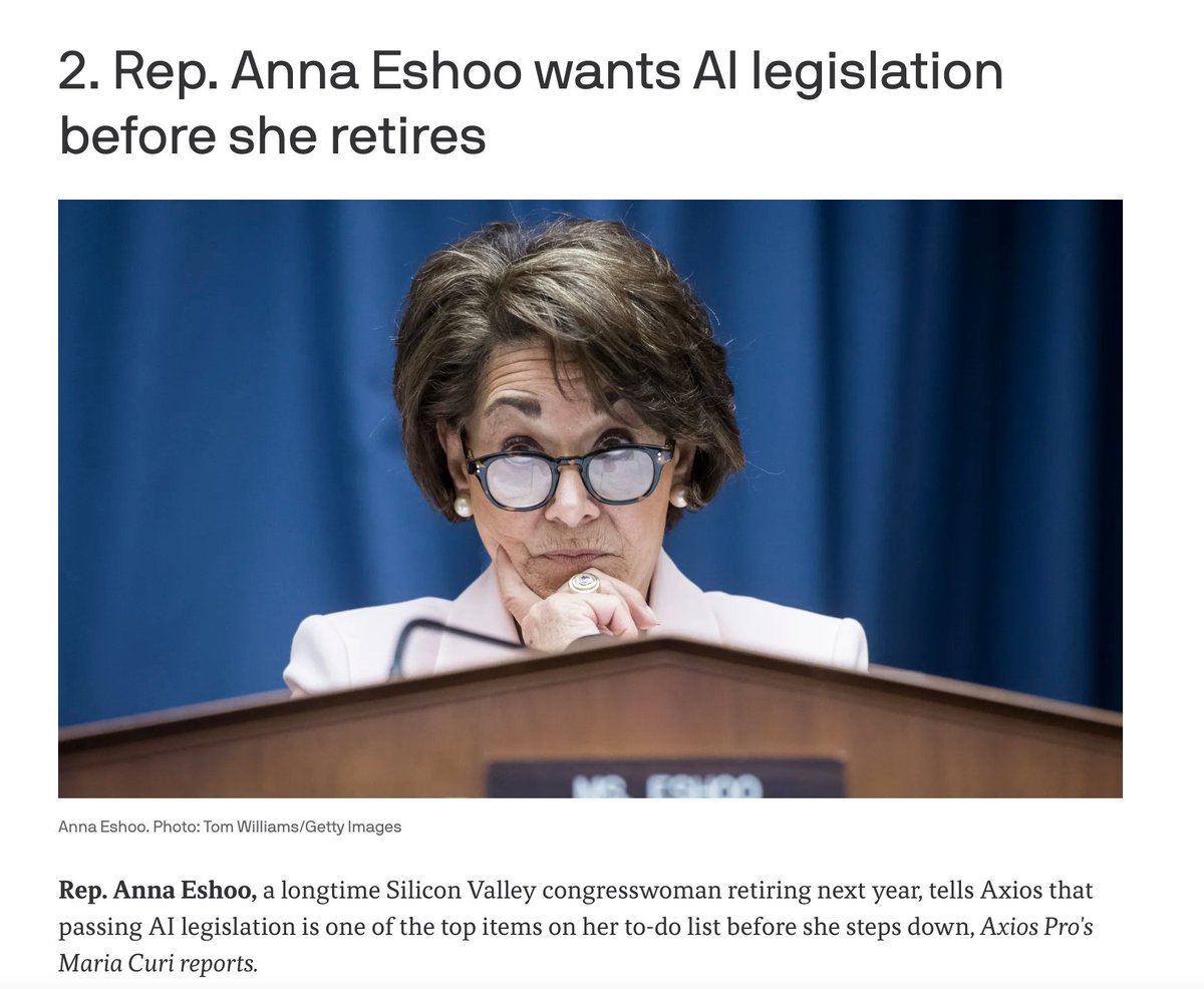 I'm all for legislation that funds AI research (like CREATE AI's proposal for NAIRR). Let's do more of this. And less of the 'stifling innovation for no real reason'