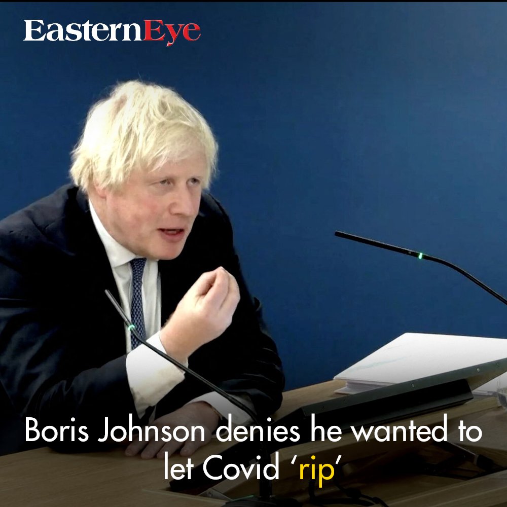 Boris Johnson denies he wanted to let Covid ‘rip’
Read more-easterneye.biz/boris-johnson-…
#BorisJohnson
#CovidDenial
#PandemicResponse
#PublicHealth
#GovernmentStatement
#Covid19Response
#LeadershipDenial
#HealthCrisis
#COVIDControl
#PoliticalDenial