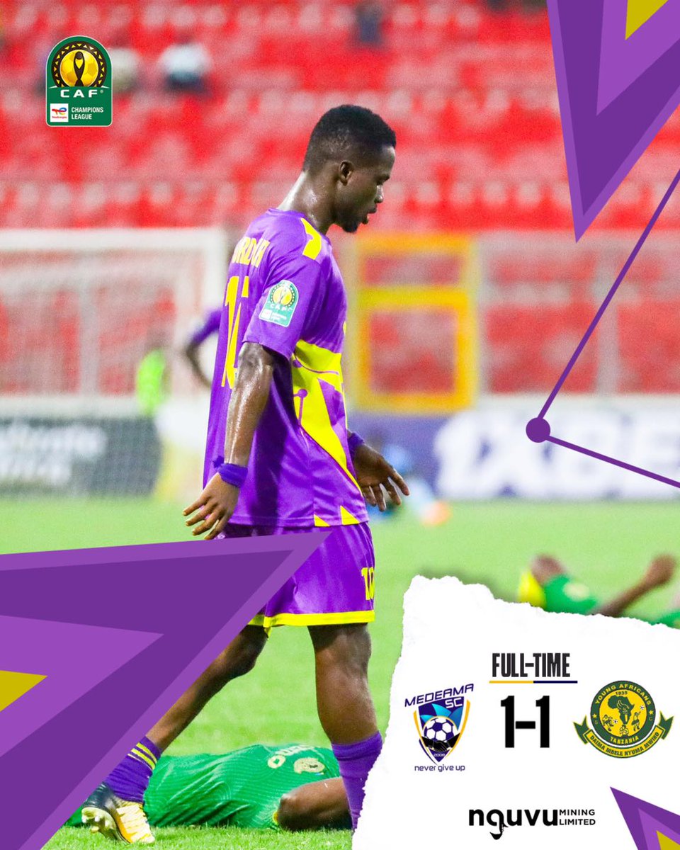 Graphicgh's tweet photo. Young Africans, from Tanzania, held Medeama Sporting Club to a 1-1 draw in the CAF Champions League at the Baba Yara Sports Stadium.
#graphicsports #TotalEnergiesCAFCL #dailygraphic https://t.co/pJZcDaGVHv