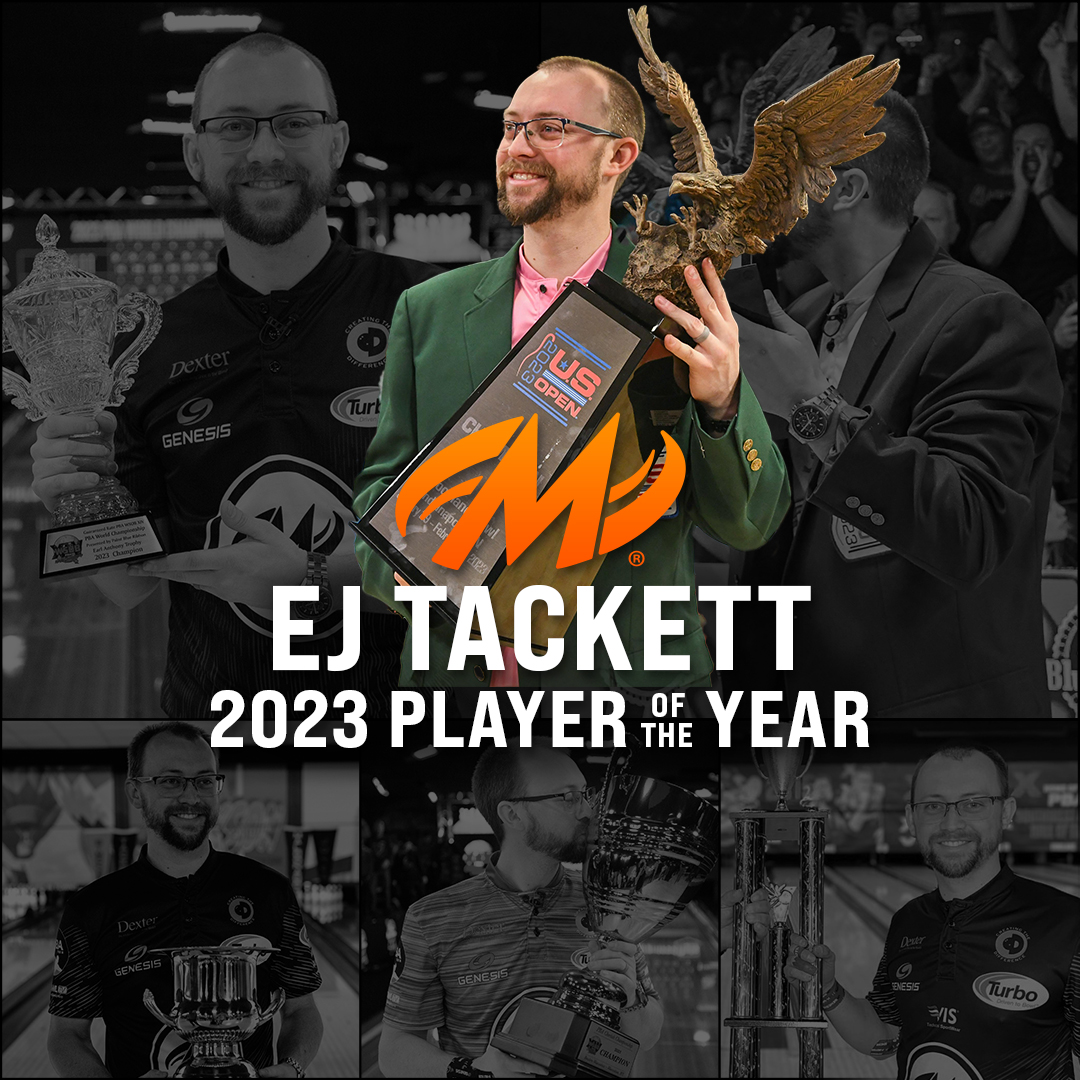 5 Titles ⁠
2 Major Championships⁠
1 of 9 to ever win the Triple Crown ⁠
PLAYER OF THE YEAR⁠
⁠
EJ Tackett had an incredible 2023 season!  Congratulations EJ on winning the 2023 PBA Player of the Year! #MOTIVNATION