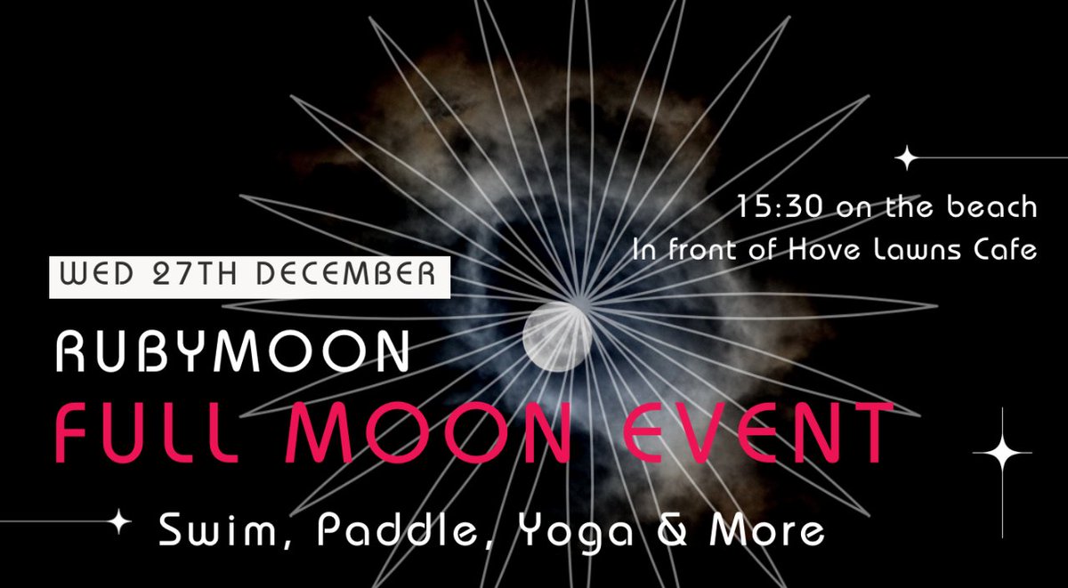 Fancy an 'after Christmas' celebration? It's free- everyone welcome to #YogaSwimDance #fullmoon #moonrise #fullmoonparty #brighton #hove #wildswimevent #oceanswim #seaswim #beachparty #beachyoga